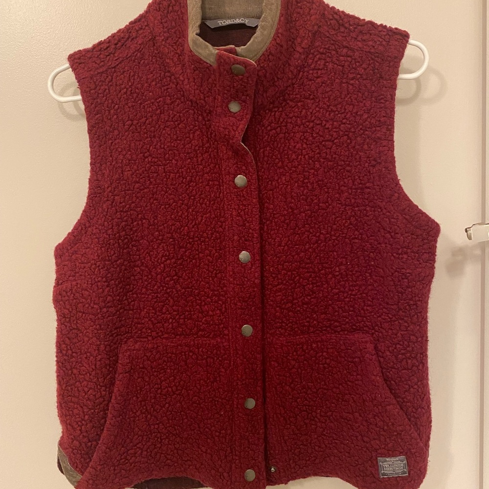Toad & Co burgundy wool vest